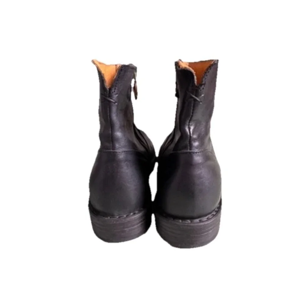 Fiorentini + Baker Ankle Boots‎ Men's Size 38 Black Leather Side Zipper Gothic